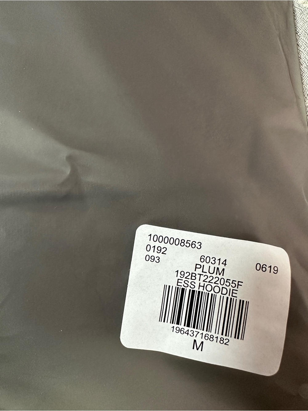 Fear of God ESSENTIALS Plum Hoodie FW22 Medium NWT - Picture 6 of 6